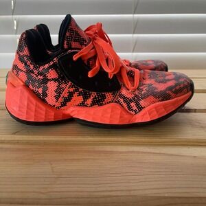 Adidas Harden Vol 4 Solar Red Black Snake Basketball Shoes Youth 4.5 Womens 6